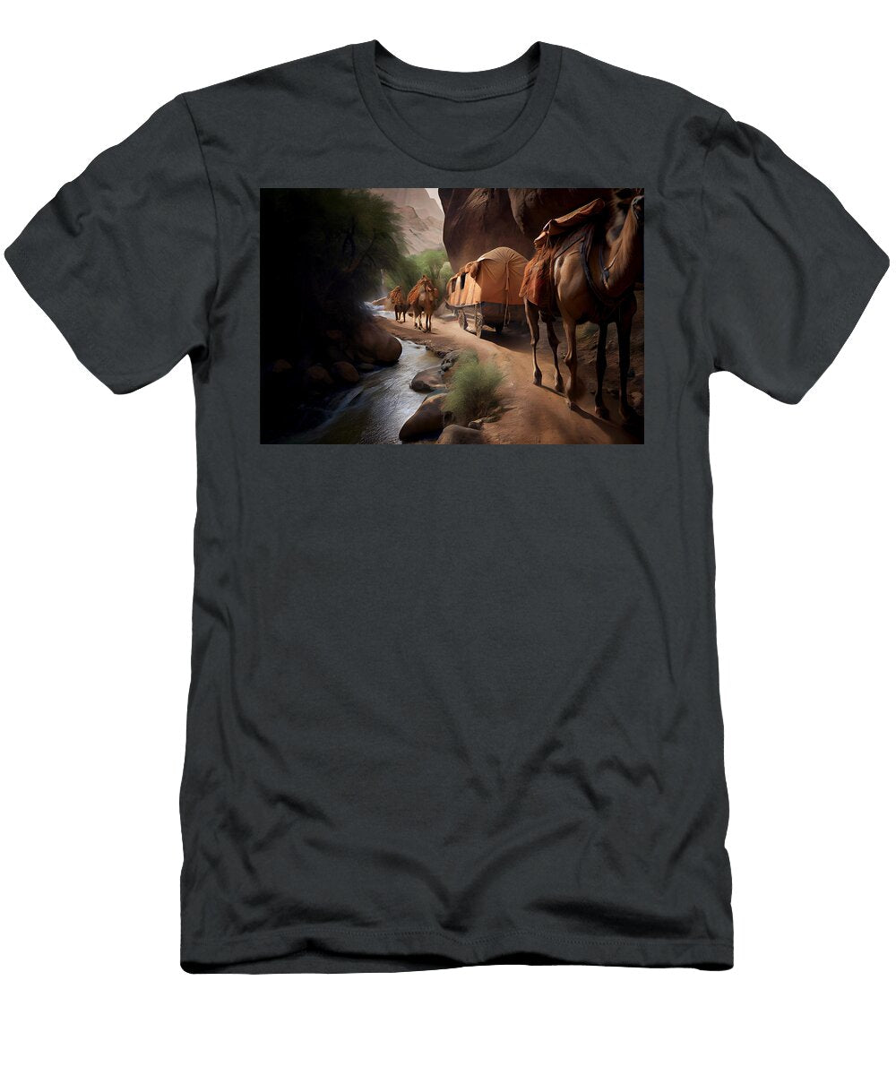 1 a Medieval Silk Road Caravan with Camels Walkin 39645eae72 7fcc 645ffa 043657 35645645b3 Celestial Images T-Shirt