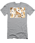 1 Watercolor Seamless Pattern with Leopard and Leopard Spots Text N Akkash T-Shirt