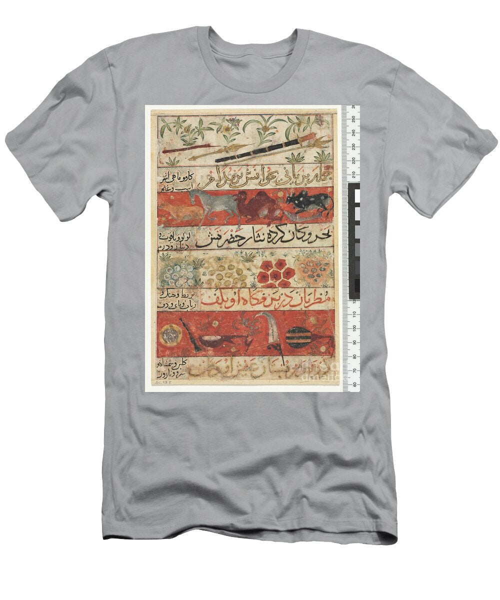 Animals Precious Stones Coins and Musical Instruments Ilkhanid Period 1341 Persian School T-Shirt