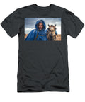 Berber Nomadic Ethnic Man in Blue on Camel By Asar Studios Celestial Images T-Shirt
