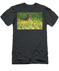 Female Cheetah Lying Down Among Devils Thorn Flowers Ann Steve Toon Natureplcom T-Shirt