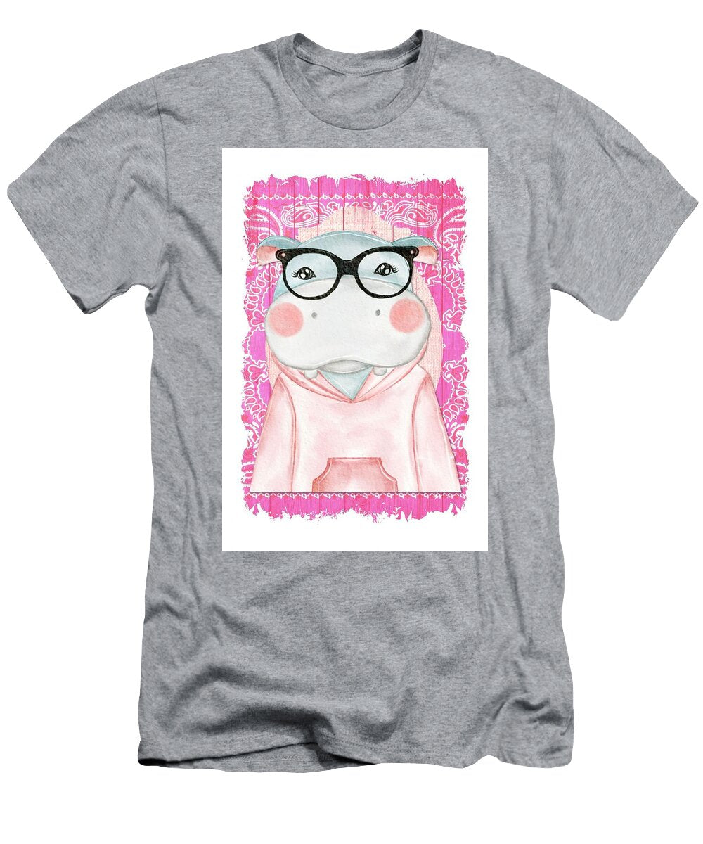 Hippo Cartoon with Glasses Les Classics T-Shirt
