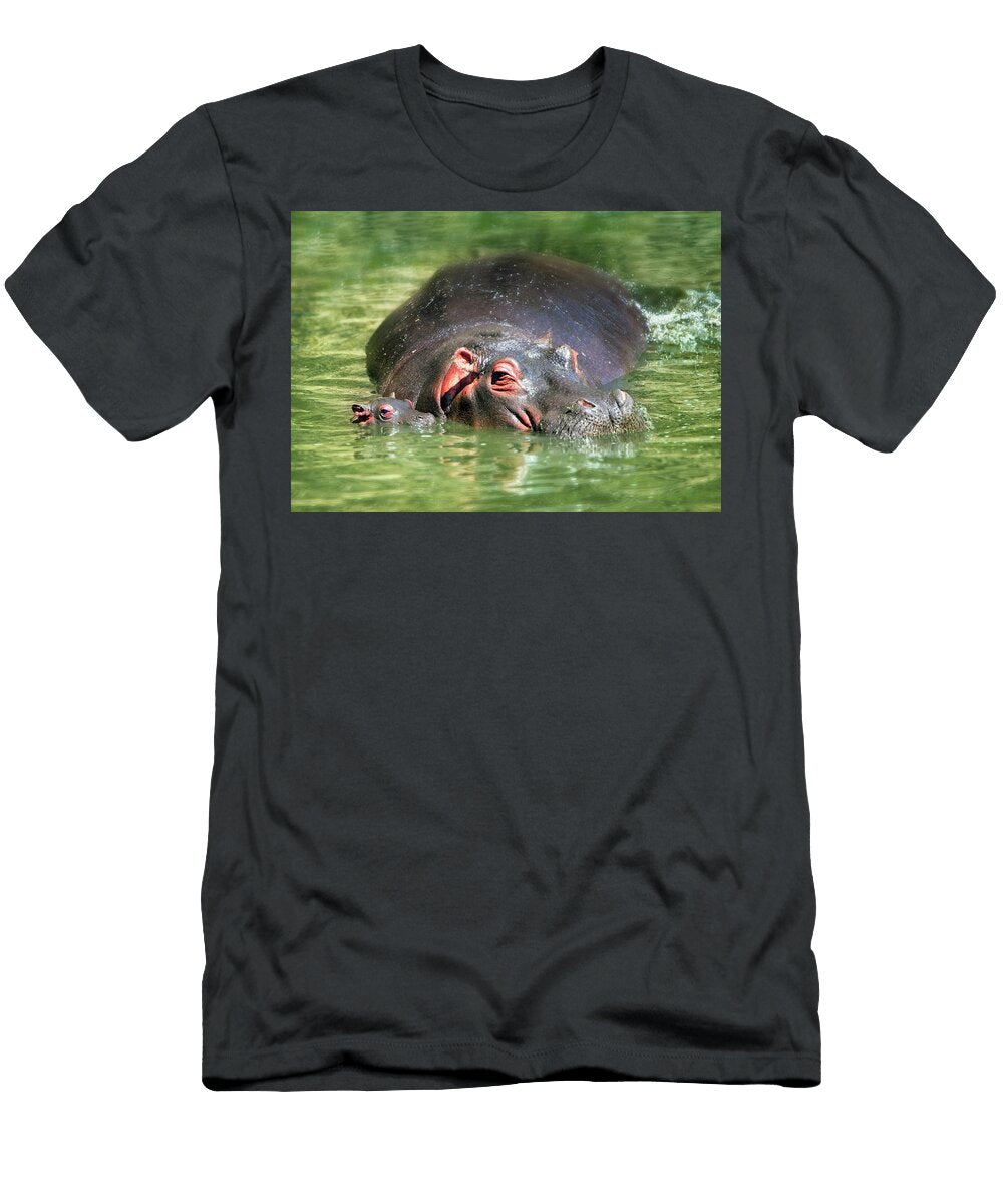 Hippo Mom and Baby Vicki Jauron T-Shirt