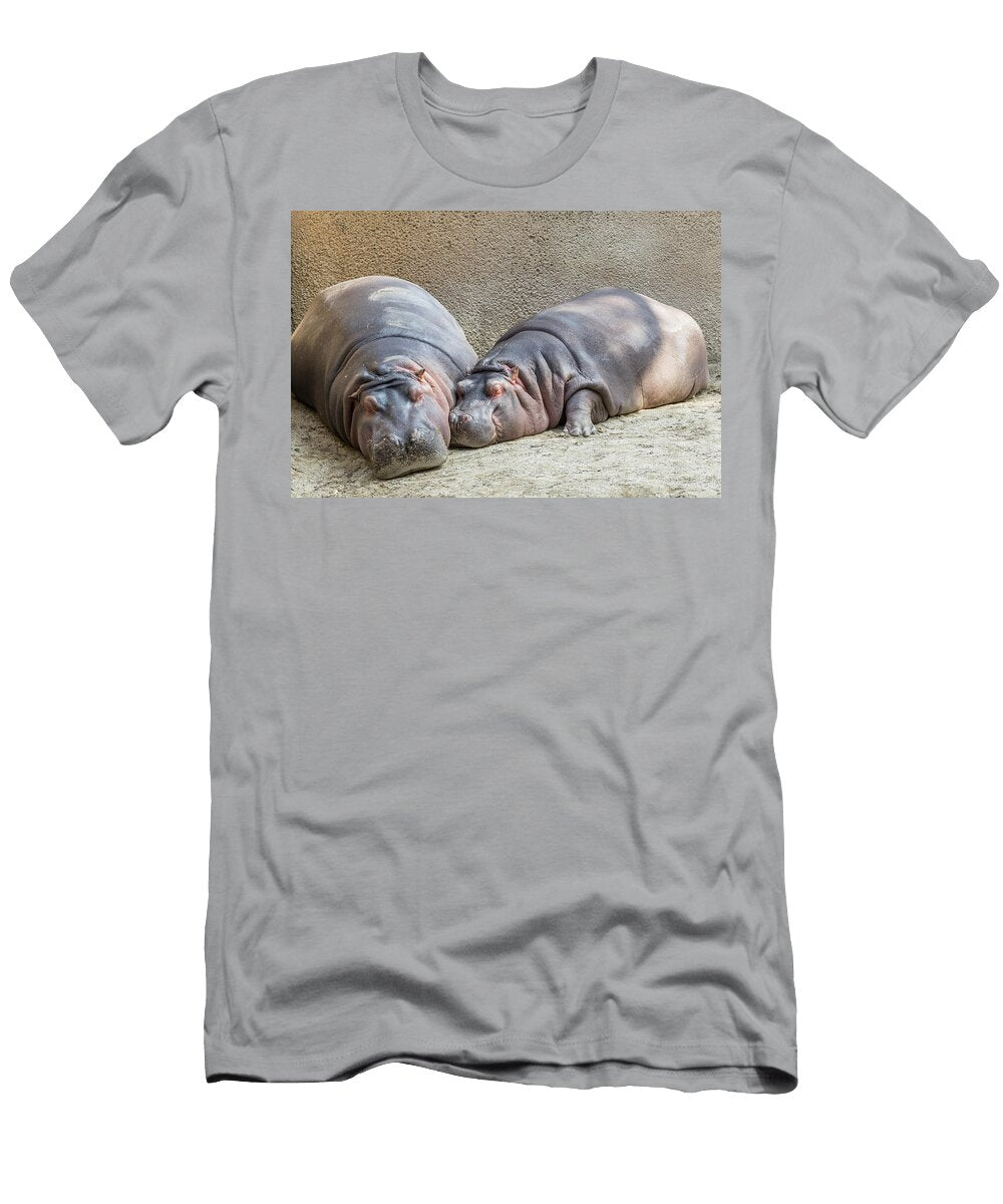 Pair of Hippos Cuddling in Zoo Martin Alonso T-Shirt