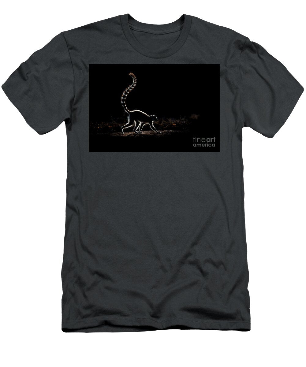 Ring Tailed Lemur Silhouette Tony Camacho T-Shirt